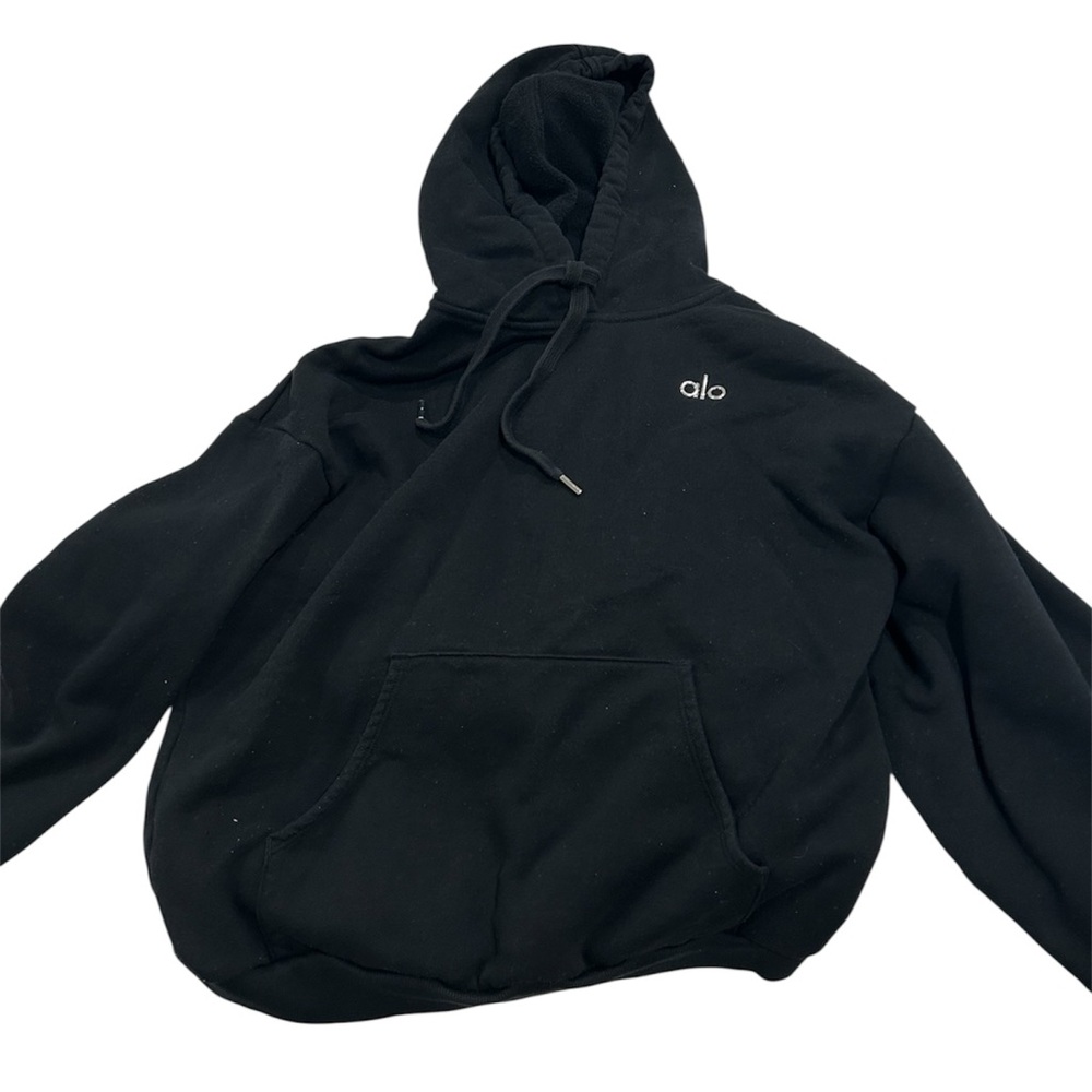 ALO Yoga Black Sweatshirt Hoodie Relaxed Fit
